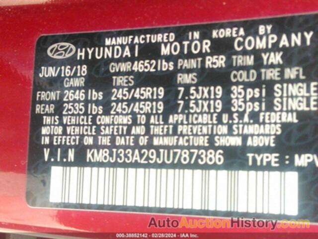 HYUNDAI TUCSON LIMITED, KM8J33A29JU787386