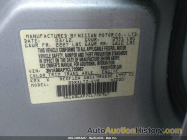 NISSAN SENTRA 2.0 SR, 3N1AB6AP7CL720967