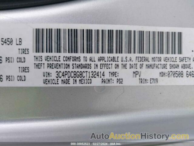 DODGE JOURNEY SXT, 3C4PDCBG8CT132414