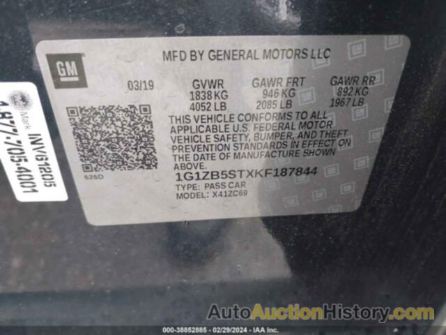 CHEVROLET MALIBU 1LS, 1G1ZB5STXKF187844