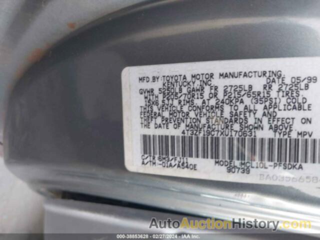 TOYOTA SIENNA CE, 4T3ZF19C7XU170631