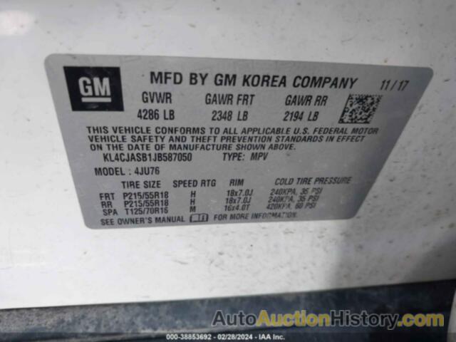 BUICK ENCORE PREFERRED, KL4CJASB1JB587050