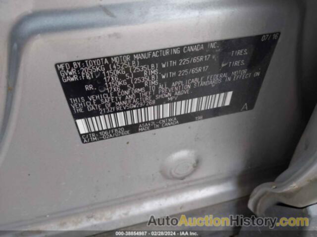 TOYOTA RAV4 LE, 2T3ZFREV5GW297268