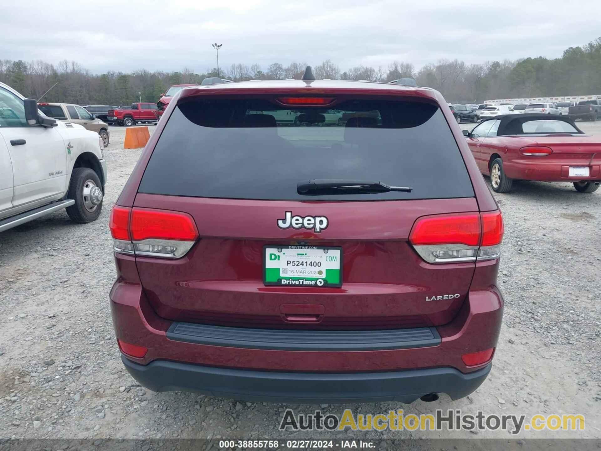 JEEP GRAND CHEROKEE LAREDO, 1C4RJEAGXGC390773