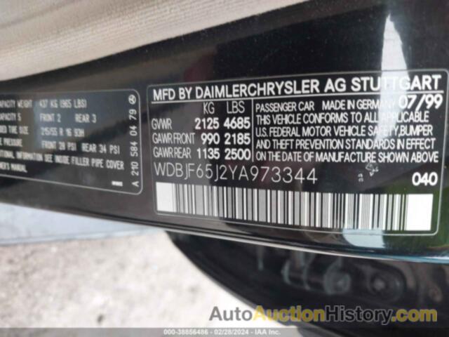 MERCEDES-BENZ E 320, WDBJF65J2YA973344