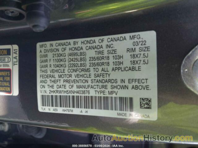 HONDA CR-V 2WD EX, 2HKRW1H5XNH403876
