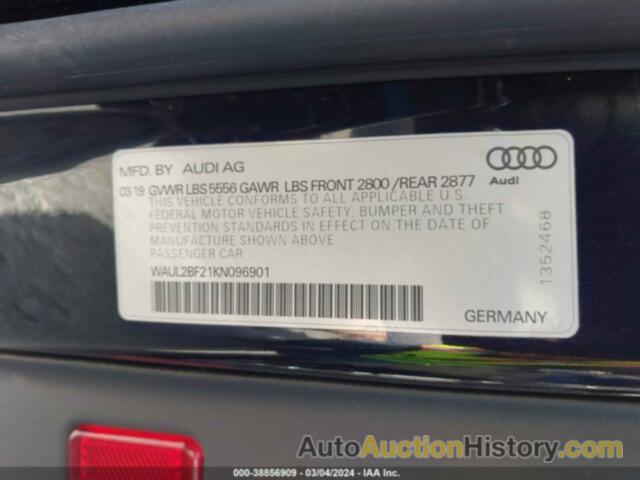 AUDI A6 PREMIUM PLUS, WAUL2BF21KN096901