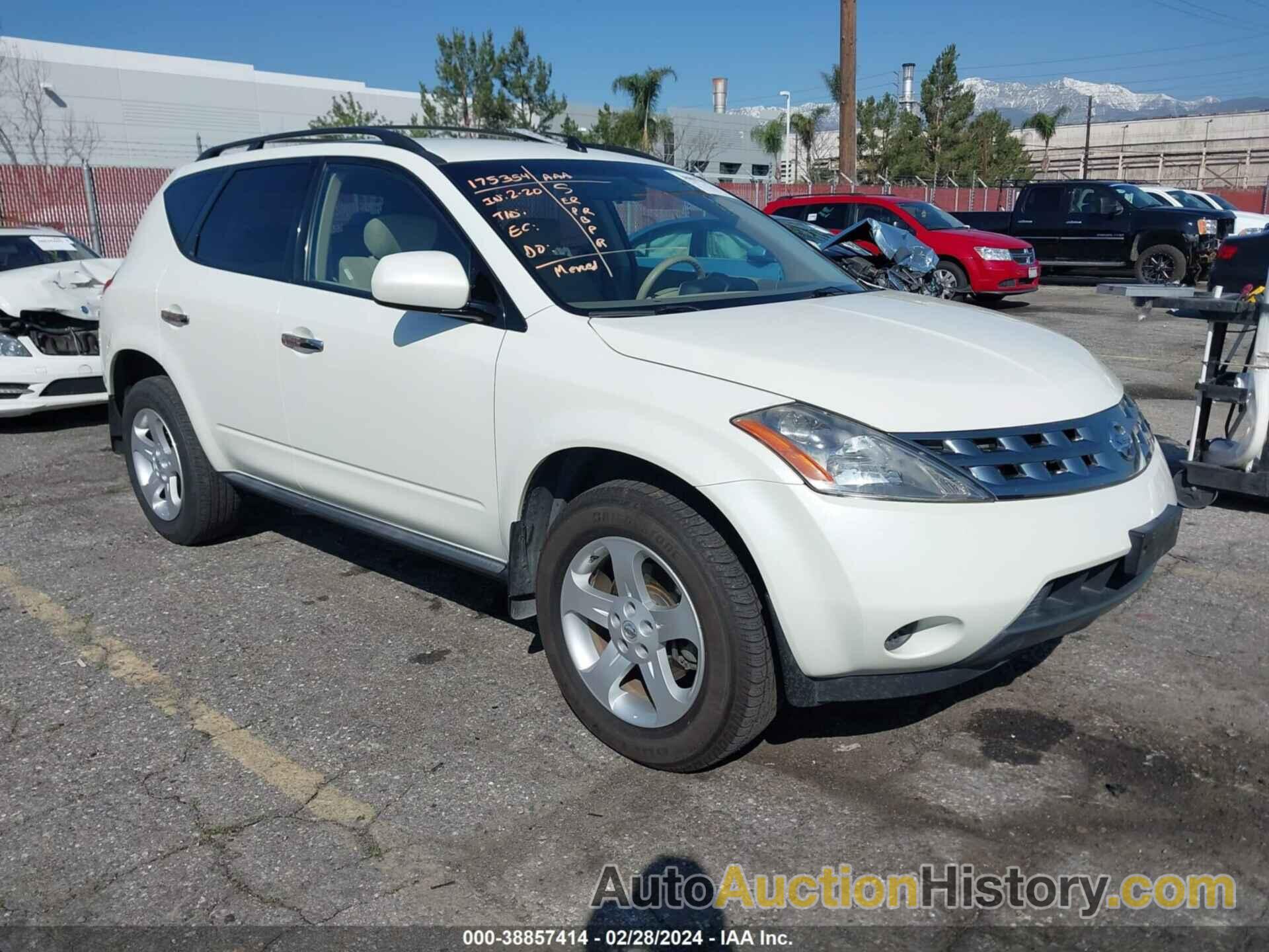 NISSAN MURANO S, JN8AZ08T05W323515