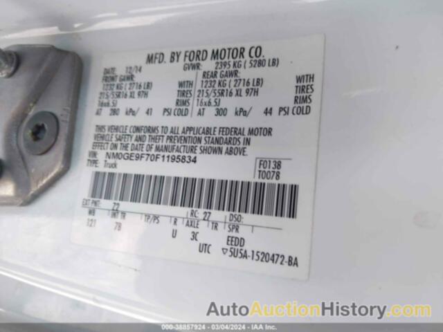 FORD TRANSIT CONNECT XLT, NM0GE9F70F1195834