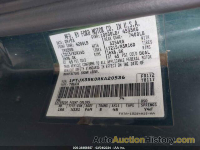 FORD F350, 1FTJX35K0RKA20536