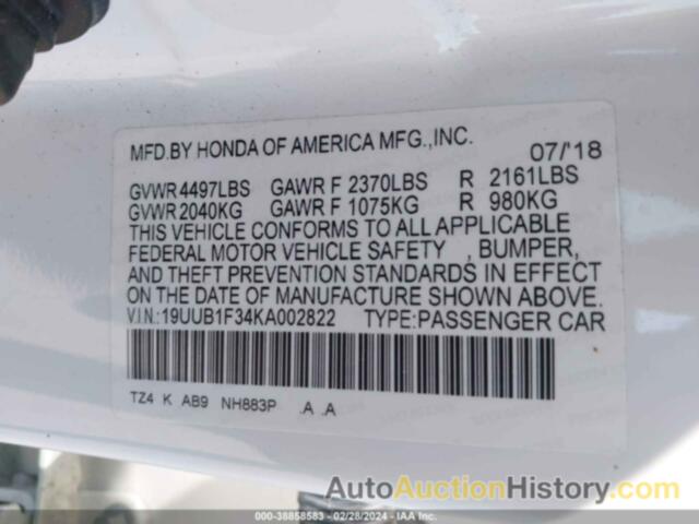 ACURA TLX STANDARD, 19UUB1F34KA002822