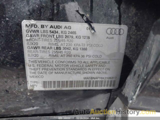 AUDI Q5 45 PREMIUM, WA1BNAFY6K2105317