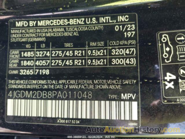 MERCEDES-BENZ EQS 450 SUV, 4JGDM2DB8PA011048