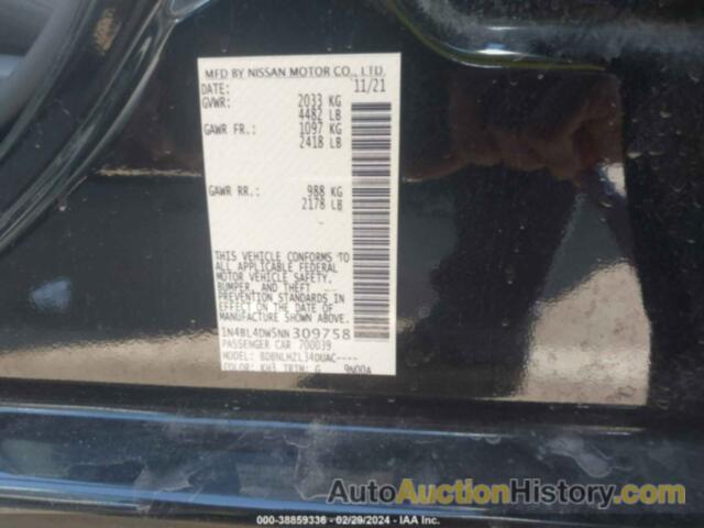 NISSAN ALTIMA SV INTELLIGENT AWD, 1N4BL4DW5NN309758