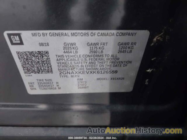 CHEVROLET EQUINOX LT, 2GNAXKEVXK6126559