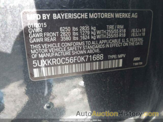 BMW X5 XDRIVE35I, 5UXKR0C56F0K71688