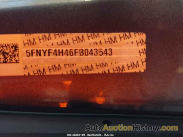 HONDA PILOT EX, 5FNYF4H46FB043543