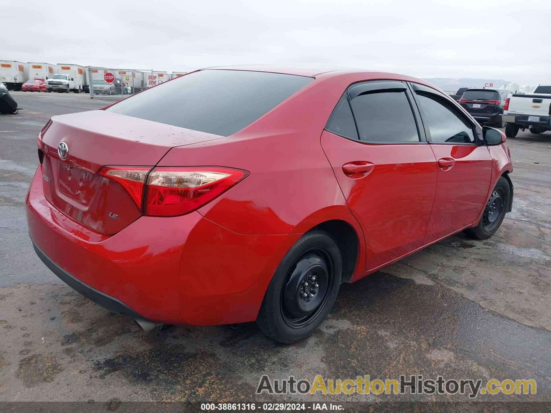 TOYOTA COROLLA LE, 2T1BURHE6HC934764