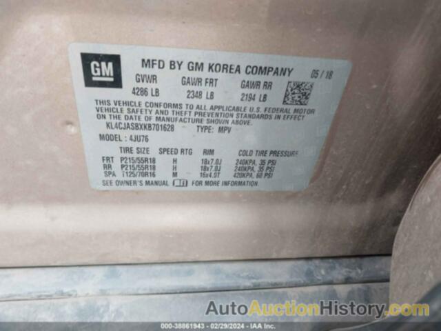 BUICK ENCORE PREFERRED, KL4CJASBXKB701628