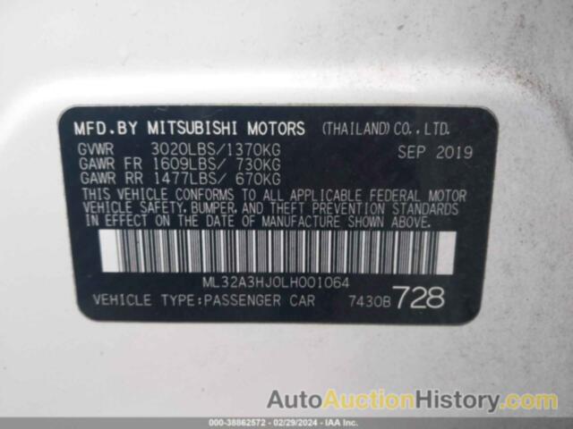 MITSUBISHI MIRAGE SE, ML32A3HJ0LH001064