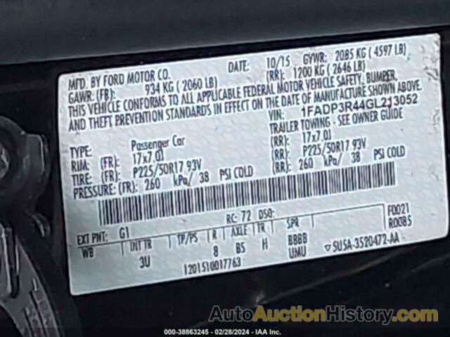 FORD FOCUS ELECTRIC, 1FADP3R44GL213052