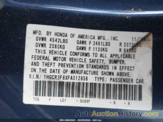 HONDA ACCORD EX-L V-6, 1HGCR3F8XFA012856