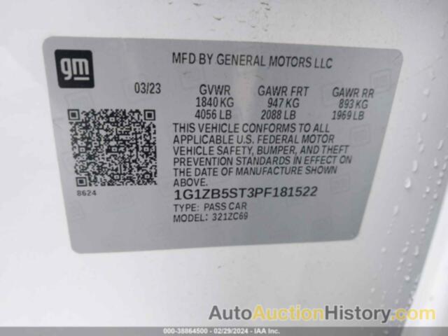 CHEVROLET MALIBU FWD LS, 1G1ZB5ST3PF181522