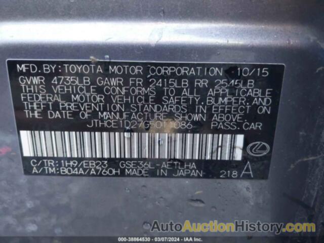 LEXUS IS 350 350, JTHCE1D27G5011086