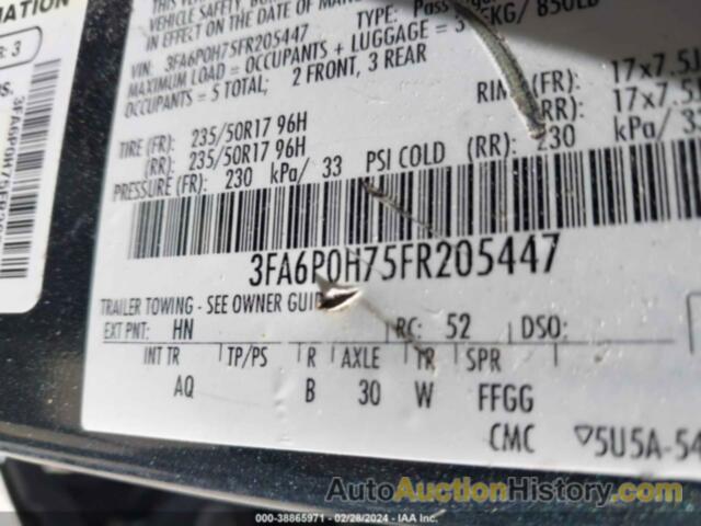 FORD FUSION SE, 3FA6P0H75FR205447