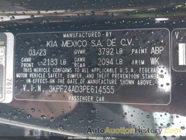 KIA FORTE LX/LXS, 3KPF24AD3PE614555