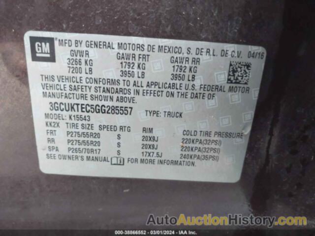 CHEVROLET SILVERADO 1500 HIGH COUNTRY, 3GCUKTEC5GG285557