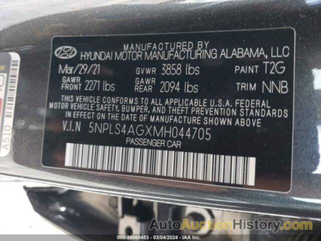 HYUNDAI ELANTRA, 5NPLS4AJXMH044705