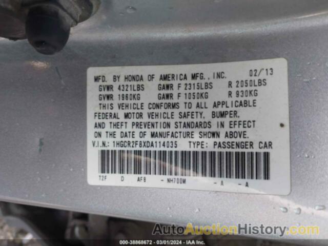 HONDA ACCORD EX-L, 1HGCR2F8XDA114035