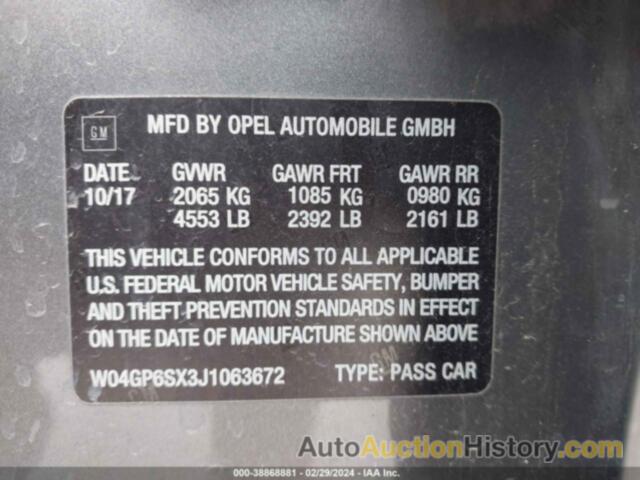 BUICK REGAL SPORTBACK ESSENCE, W04GP6SX3J1063672