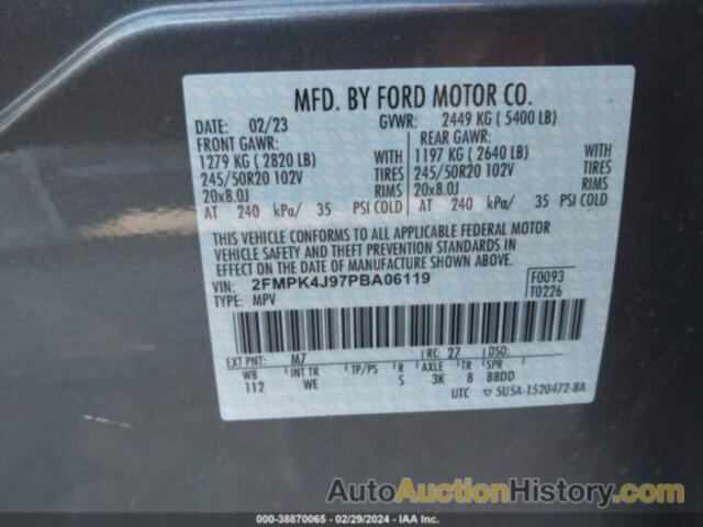 FORD EDGE ST-LINE, 2FMPK4J97PBA06119