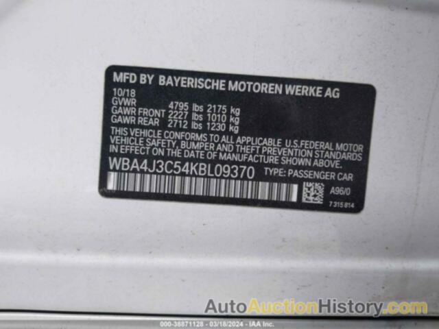 BMW 430I GRAN COUPE XDRIVE, WBA4J3C54KBL09370