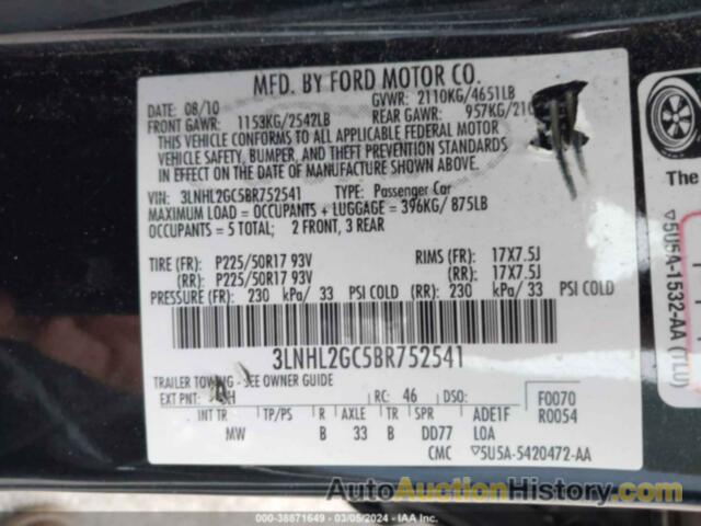 LINCOLN MKZ, 3LNHL2GC5BR752541