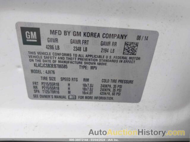 BUICK ENCORE, KL4CJCSB3EB786585