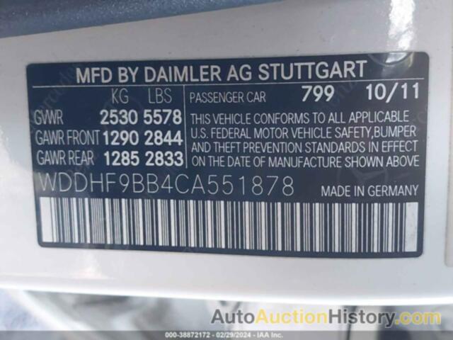 MERCEDES-BENZ E 550 4MATIC, WDDHF9BB4CA551878