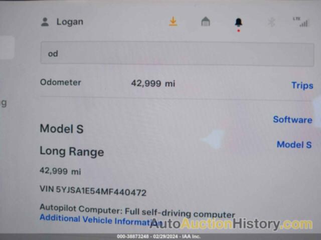 TESLA MODEL S LONG RANGE DUAL MOTOR ALL-WHEEL DRIVE, 5YJSA1E54MF440472