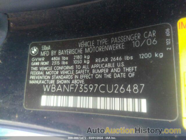 BMW 530XI, WBANF73597CU26487