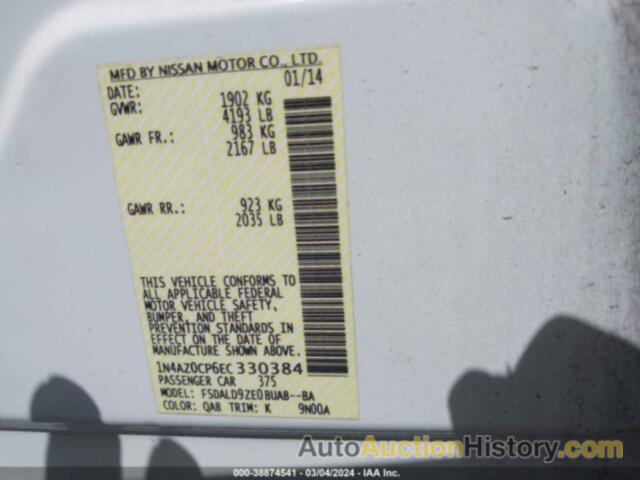 NISSAN LEAF SV, 1N4AZ0CP6EC330384