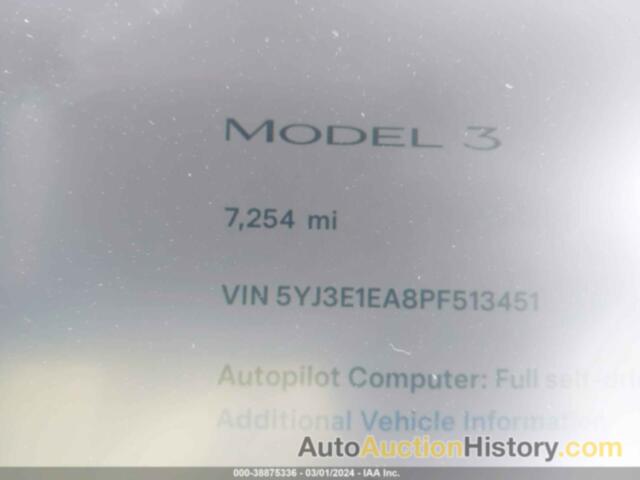 TESLA MODEL 3 REAR-WHEEL DRIVE, 5YJ3E1EA8PF513451