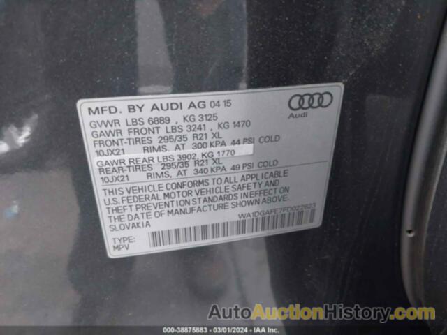 AUDI Q7 3.0T S LINE PRESTIGE, WA1DGAFE7FD022823