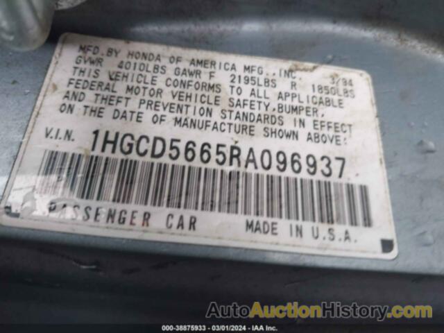 HONDA ACCORD EX, 1HGCD5665RA096937