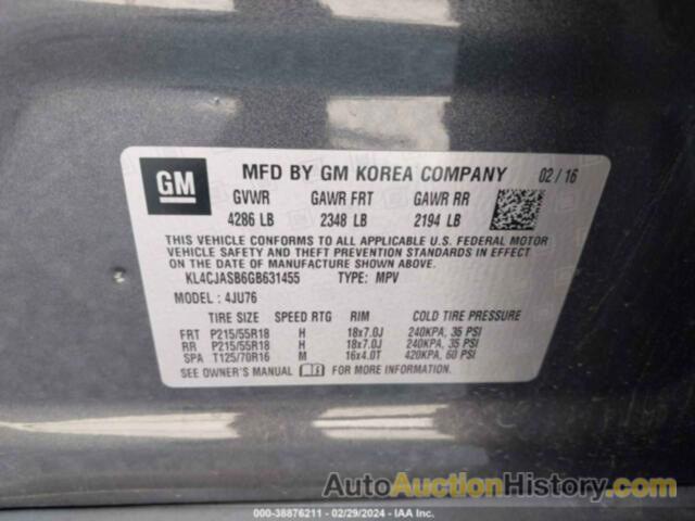 BUICK ENCORE, KL4CJASB6GB631455