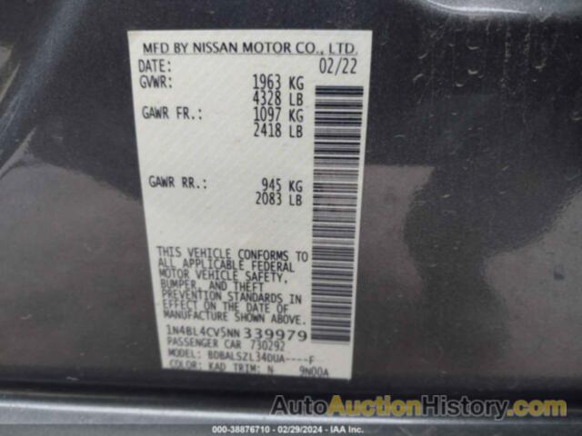 NISSAN ALTIMA SR FWD, 1N4BL4CV5NN339979