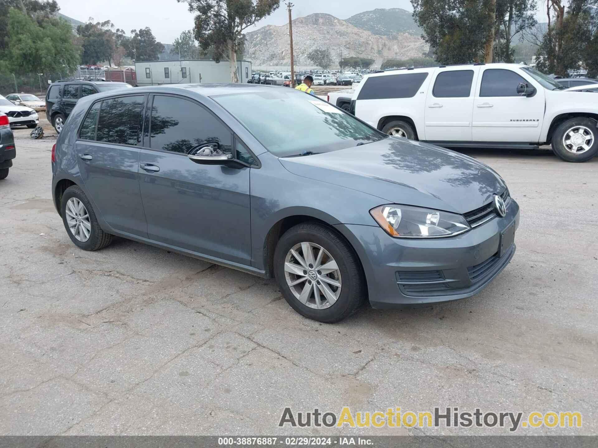 VOLKSWAGEN GOLF TSI S 4-DOOR, 3VW217AU3GM032137