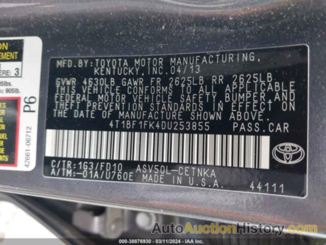 TOYOTA CAMRY LE, 4T1BF1FK4DU253855