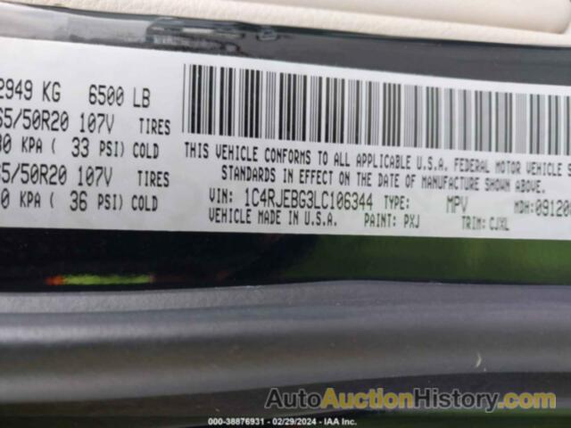JEEP GRAND CHEROKEE LIMITED 4X2, 1C4RJEBG3LC106344